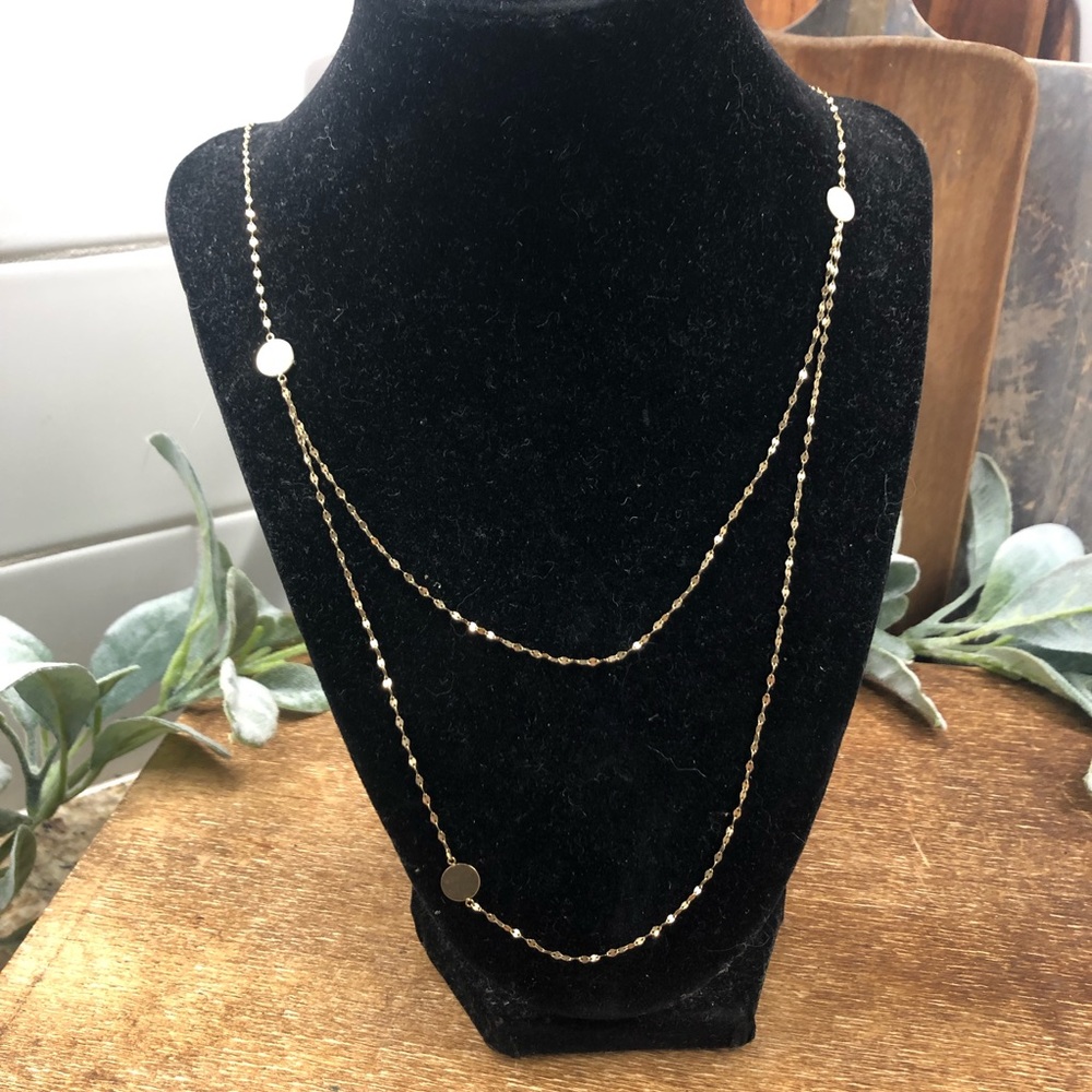 Lana Layered 14k Gold Necklace w/ Disc Stations